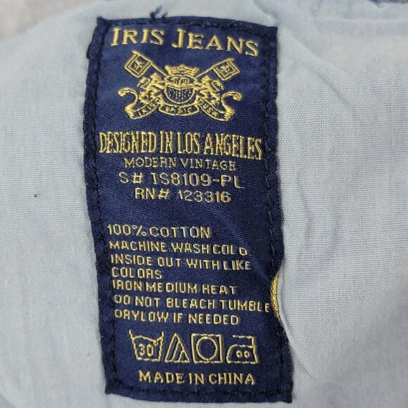 Iris Denim Jean Skirt Size 1X Stretch Distress Dark Wash Y2K Retro Western - Picture 4 of 6